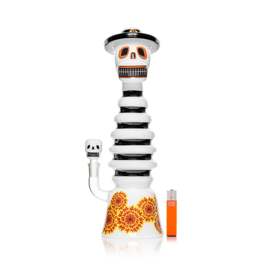 HEMPER Dia De Los Muertos XL Bong 13.2" | Skull Glass Water Pipe