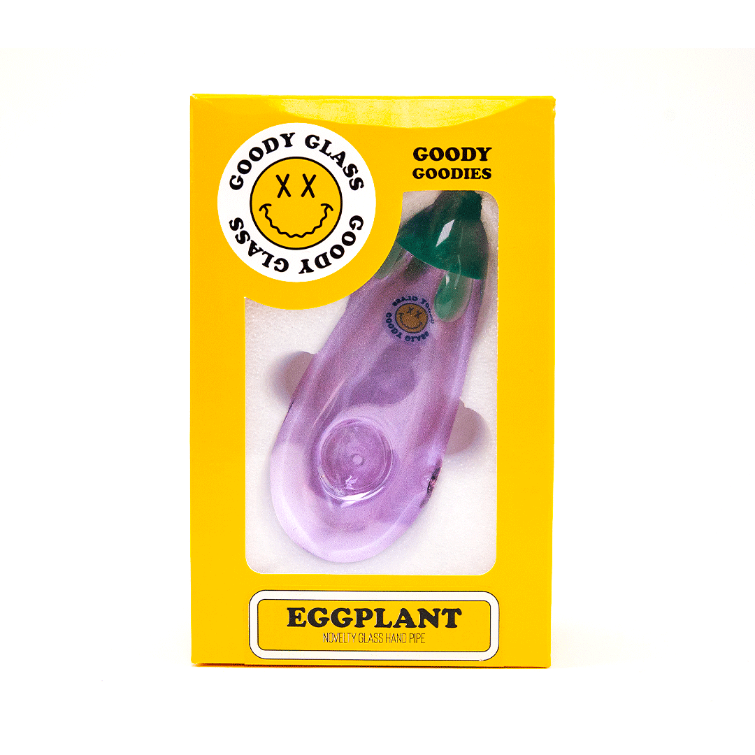 Eggplant Hand Pipe | Goody Glass - Bumpin' Cannabinoids