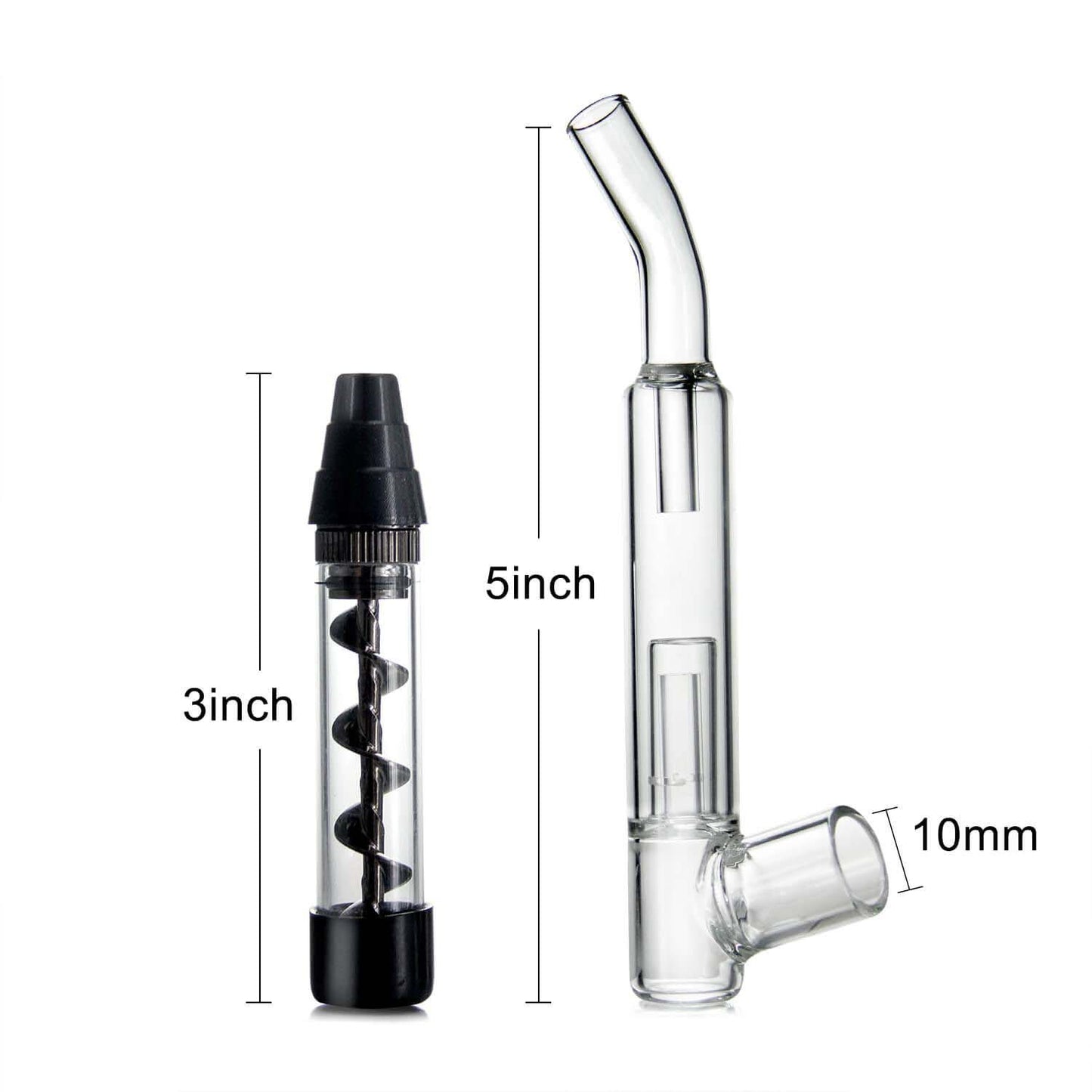 Mini Glass Blunt Twist Pipe - Bumpin' Cannabinoids