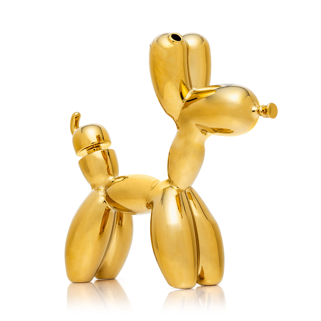 HEMPER Balloon Dog XL Bong 7.6" | Gold Electroplated Glass Art