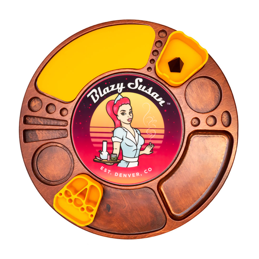Blazy Susan Spinning Rolling Trays - Bumpin' Cannabinoids