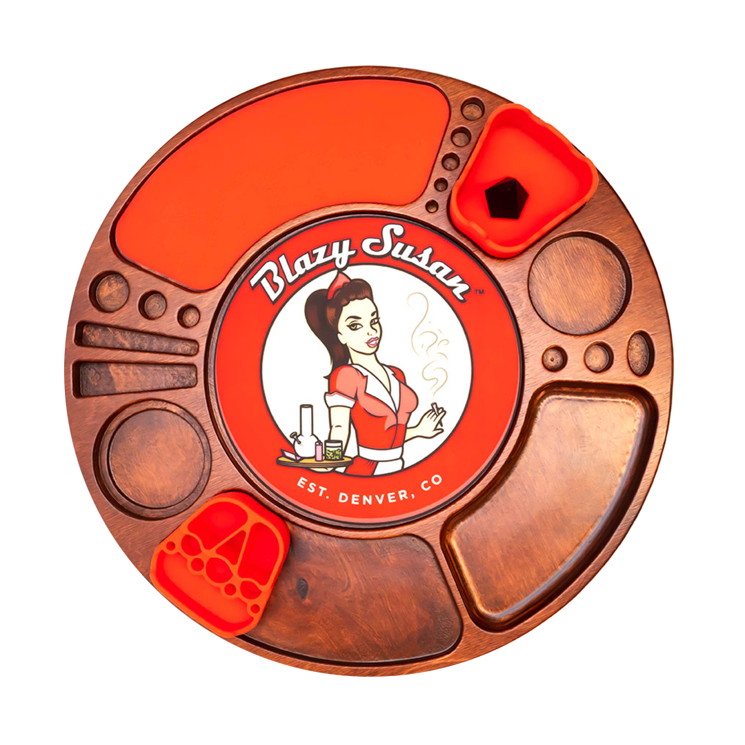 Blazy Susan Spinning Rolling Trays - Bumpin' Cannabinoids