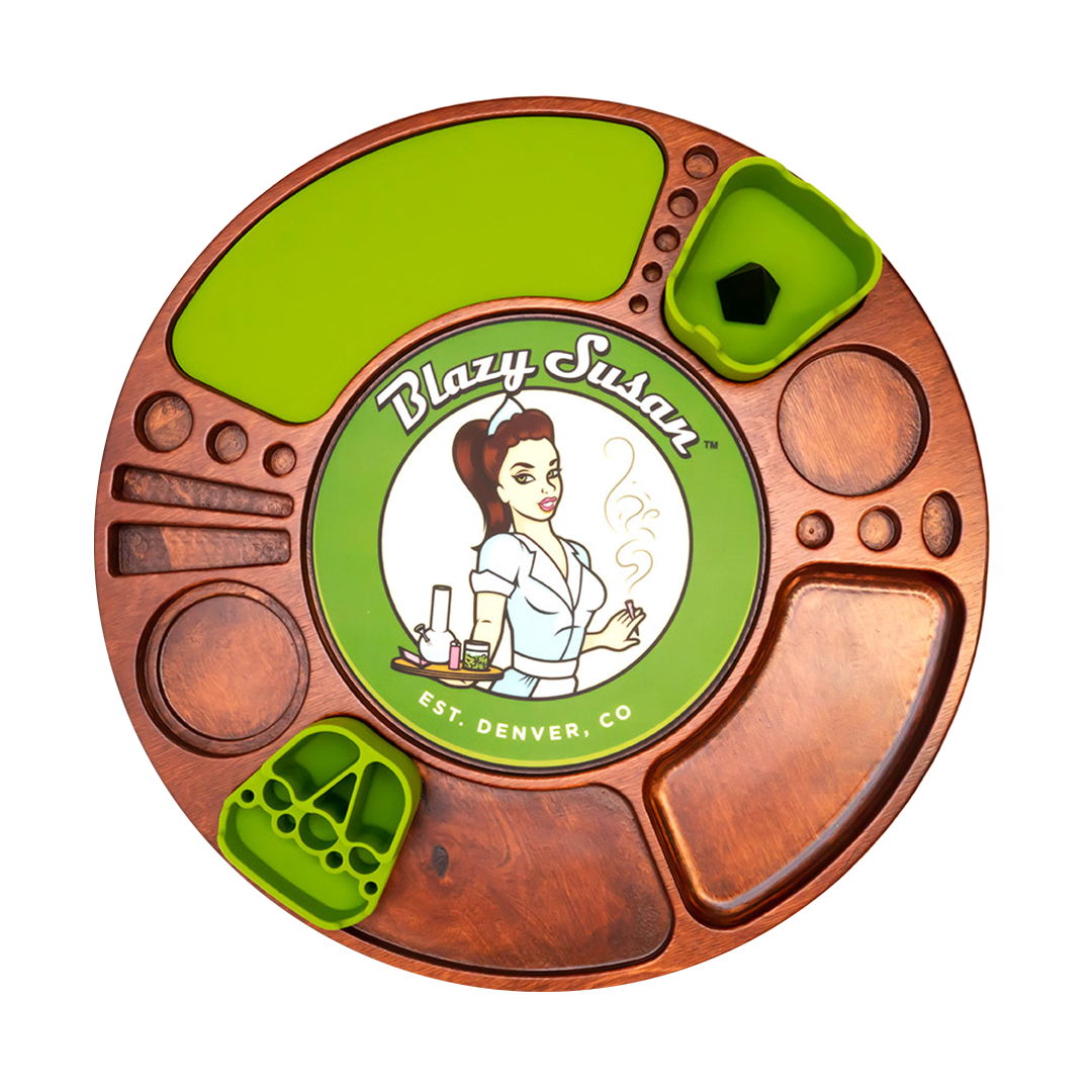 Blazy Susan Spinning Rolling Trays - Bumpin' Cannabinoids