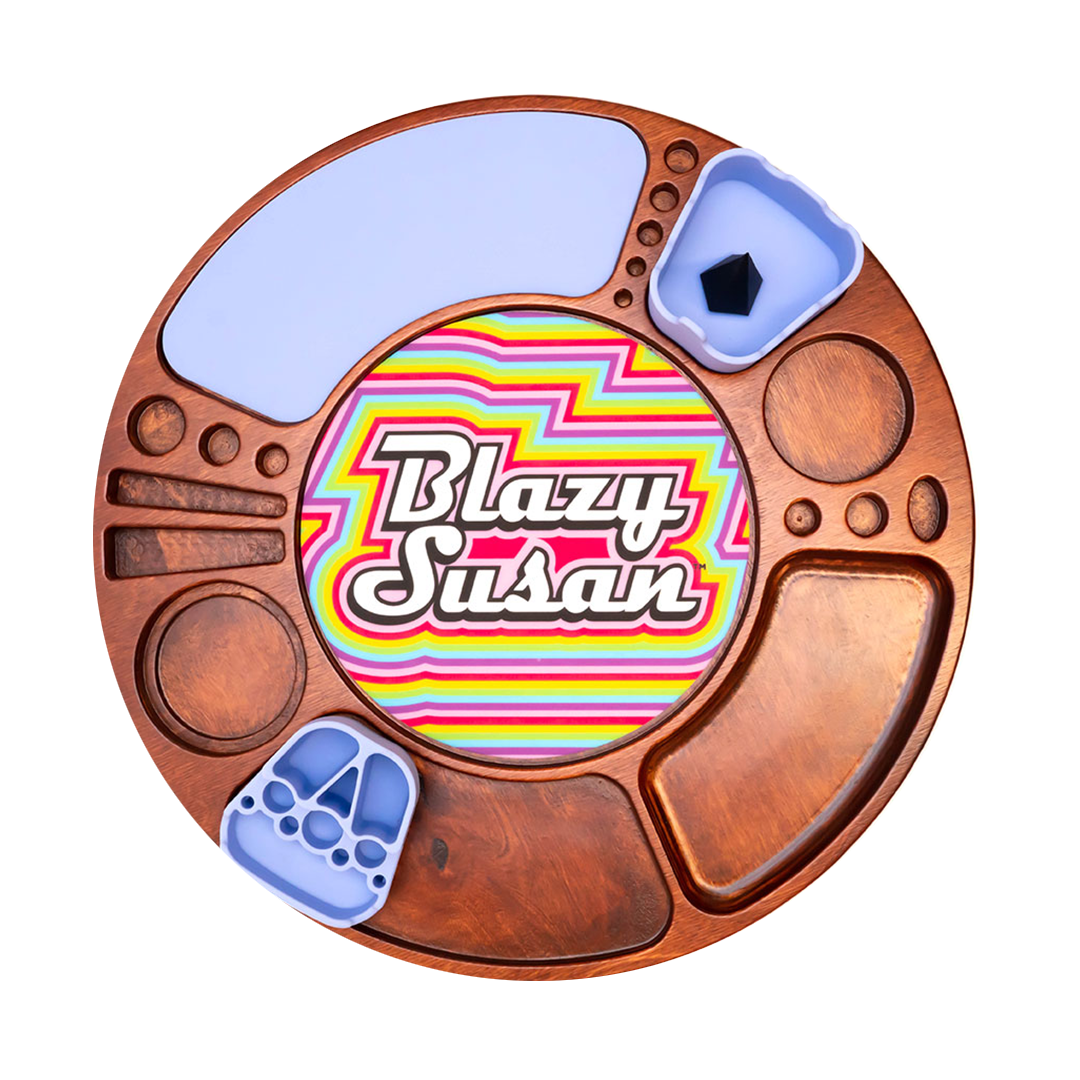 Blazy Susan Spinning Rolling Trays - Bumpin' Cannabinoids