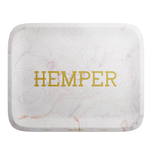 Luxe Marble Pink/White Rolling Tray | HEMPER - Bumpin' Cannabinoids