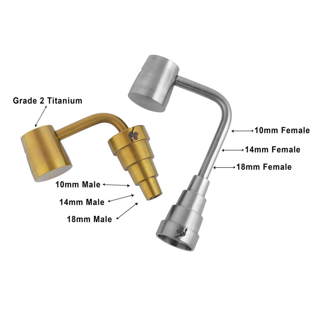 TITANIUM 6 IN 1 LONG NECK BANGER DAB NAIL - Bumpin' Cannabinoids