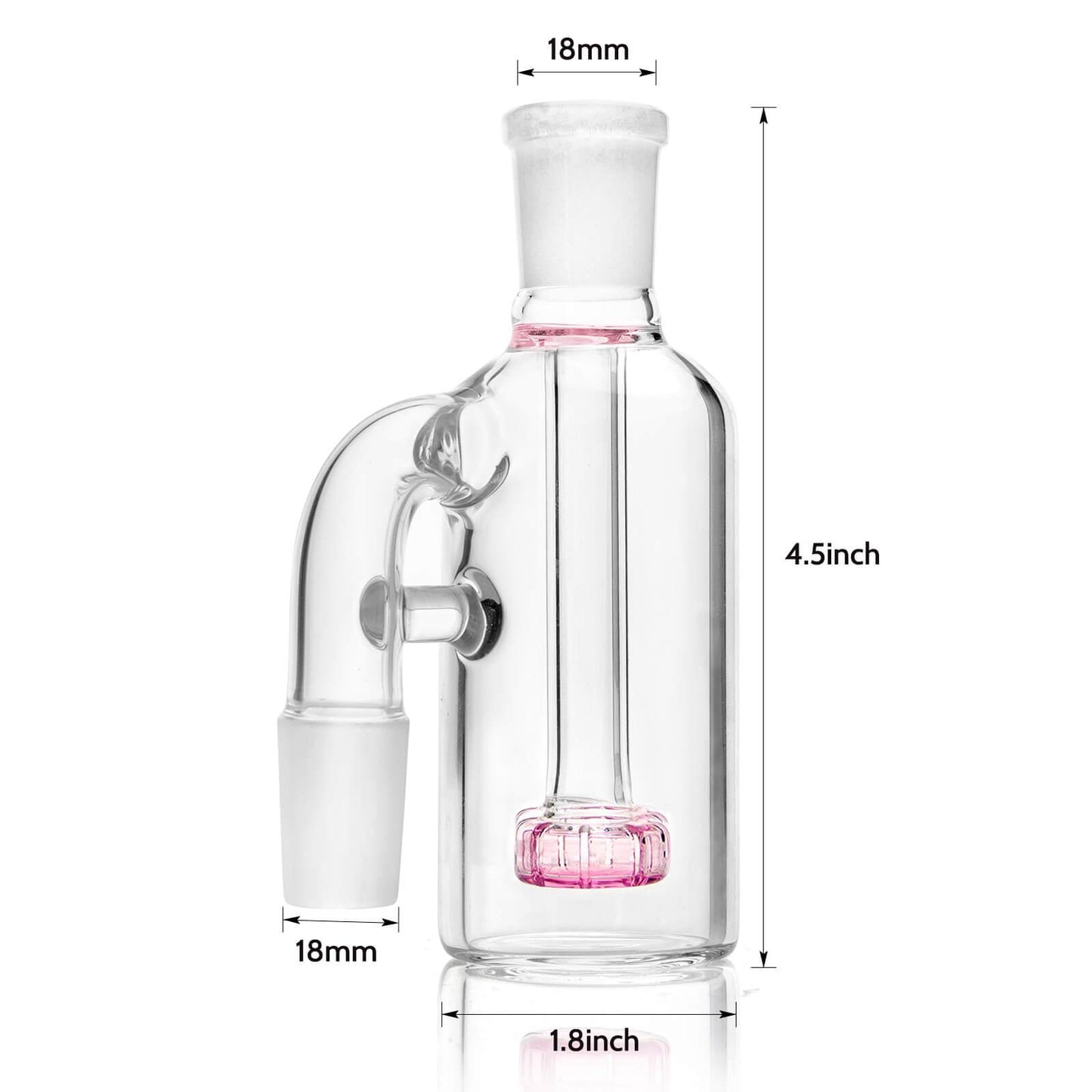 18mm 90 degree Ash Catcher Pink - Bumpin' Cannabinoids