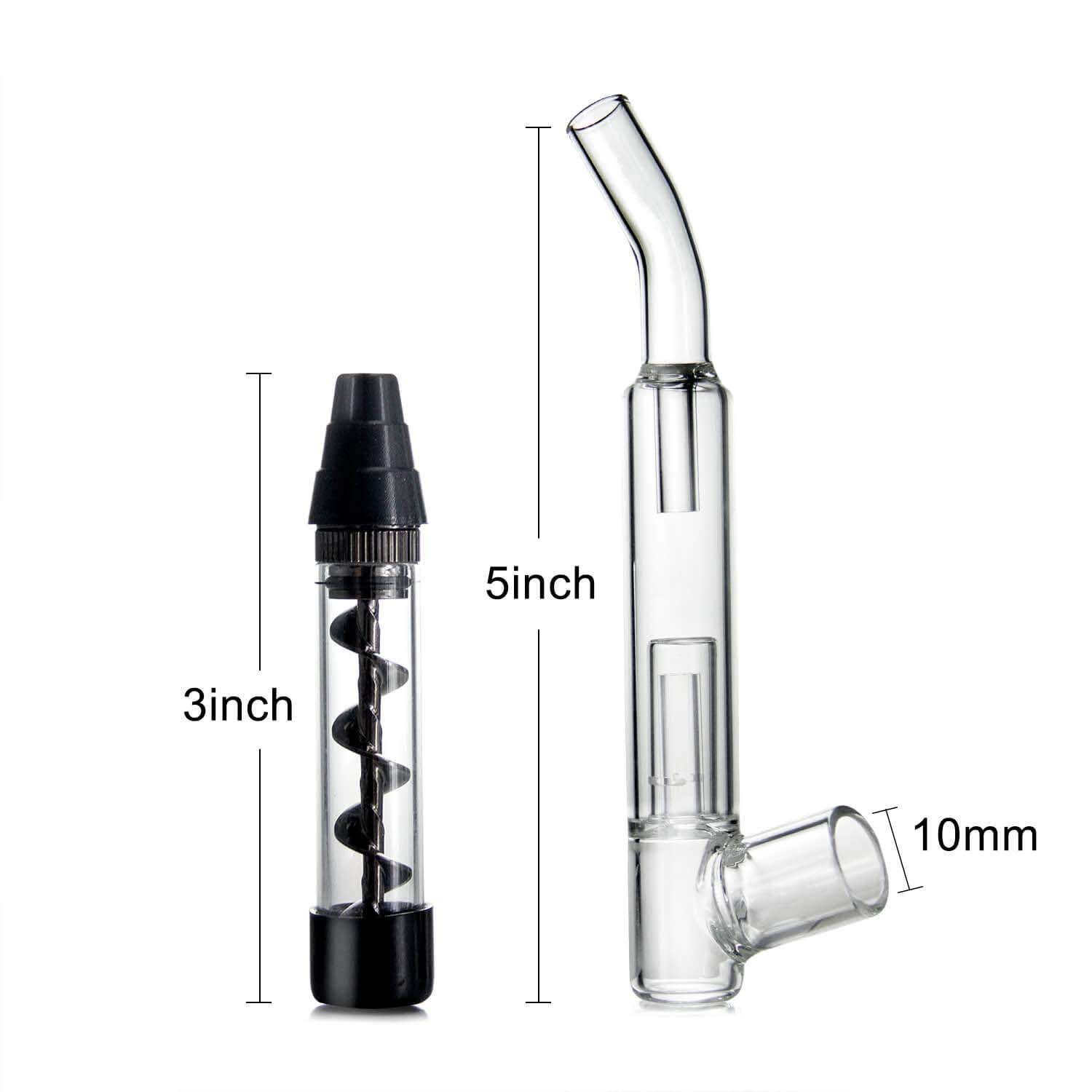 Mini Glass Blunt Twist Pipe - Bumpin' Cannabinoids