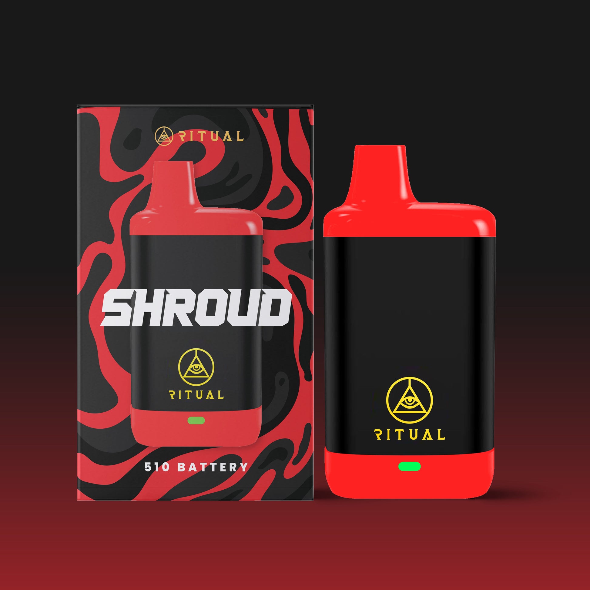 Ritual - Shroud 510 Variable Voltage Concealed Battery - Red & Black - Bumpin' Cannabinoids